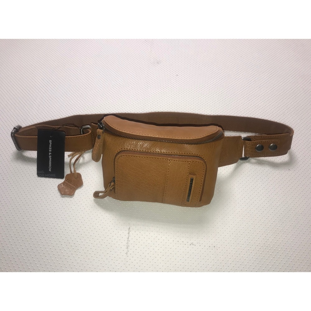 Spikes & Sparrow Leather Belt Bag Tan Genuine Leather Fanny Pack‎ Adjustable